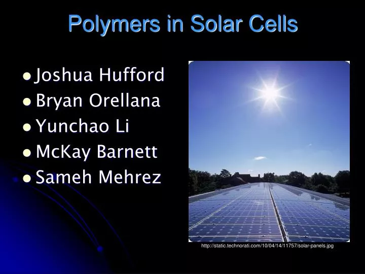polymers in solar cells