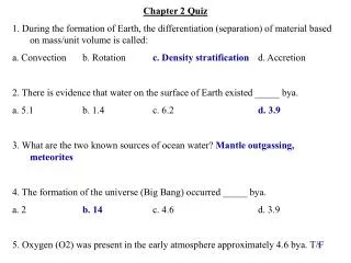 Chapter 2 Quiz