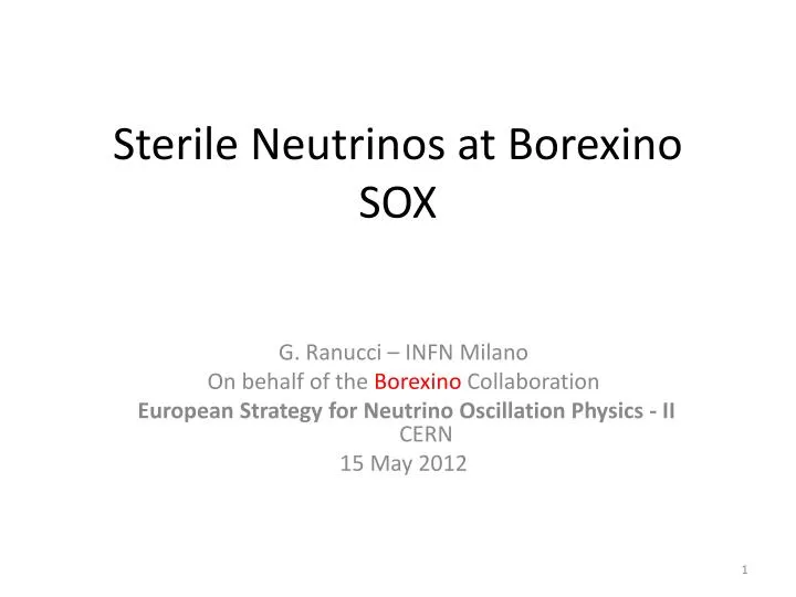 sterile neutrinos at borexino sox
