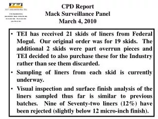 CPD Report Mack Surveillance Panel March 4, 2010