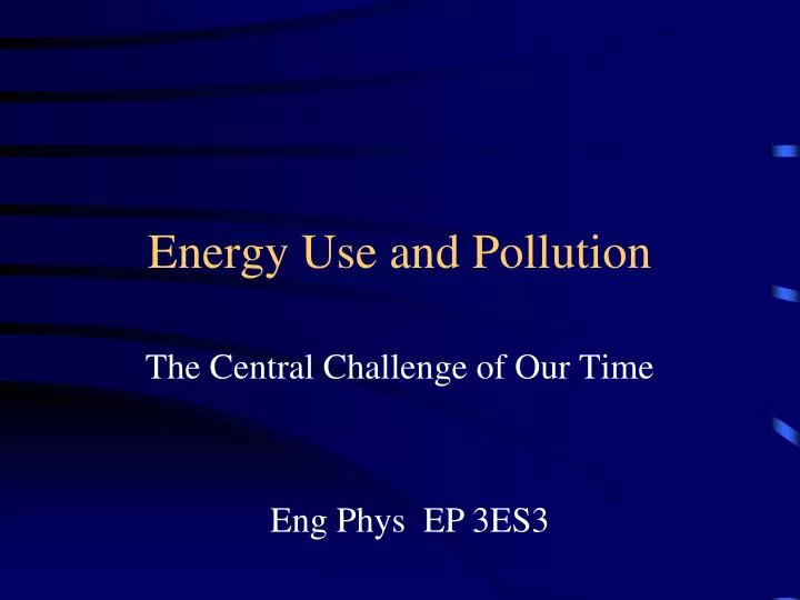 energy use and pollution