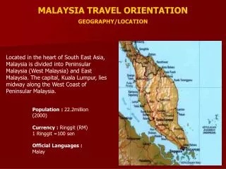 MALAYSIA TRAVEL ORIENTATION
