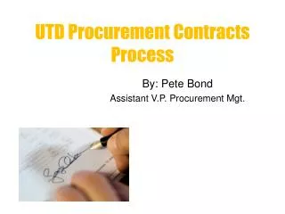 UTD Procurement Contracts Process