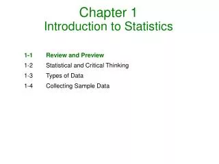 Chapter 1 Introduction to Statistics