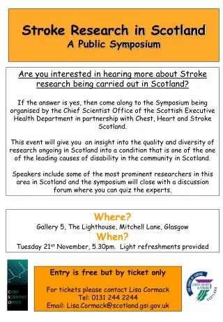 Stroke Research in Scotland A Public Symposium