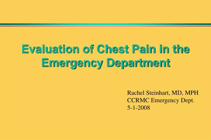evaluation of chest pain in the emergency department