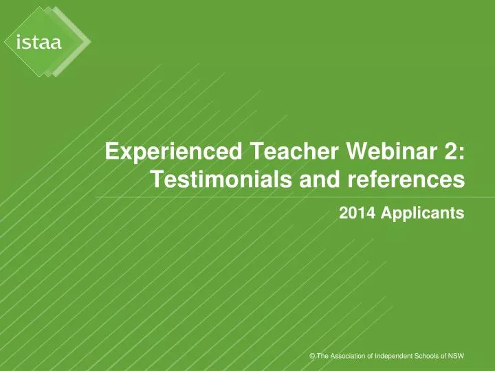 experienced teacher webinar 2 testimonials and references