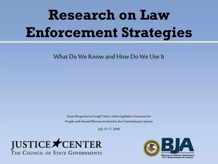research on law enforcement strategies