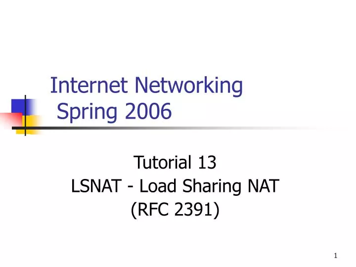 internet networking spring 2006