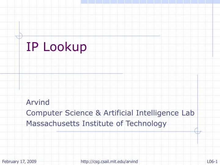 ip lookup arvind computer science artificial intelligence lab massachusetts institute of technology