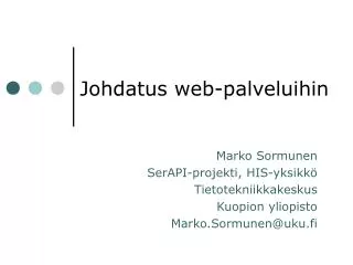 johdatus web palveluihin