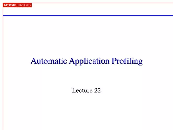 automatic application profiling