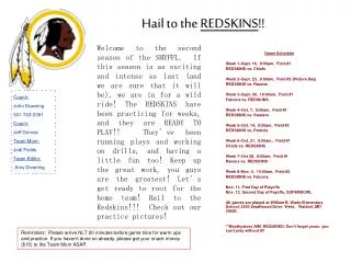 Hail to the REDSKINS !!
