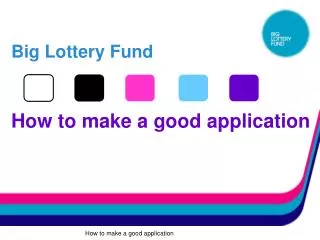 Big Lottery Fund How to make a good application