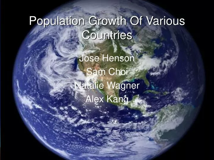 population growth of various countries