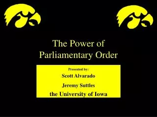 The Power of Parliamentary Order