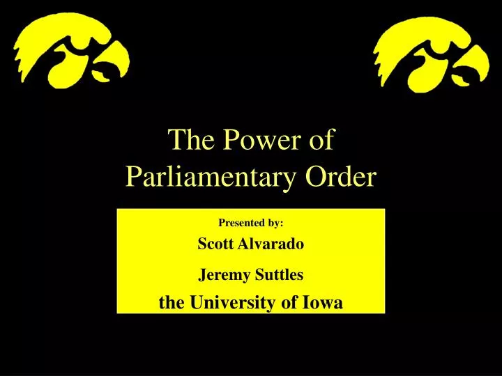 the power of parliamentary order