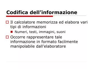 codifica dell informazione