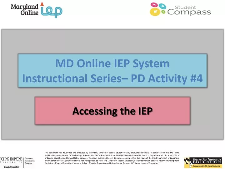 md online iep system instructional series pd activity 4