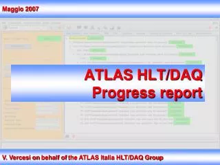 ATLAS HLT/DAQ Progress report