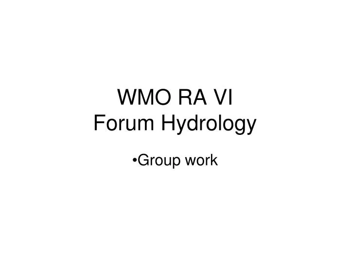 wmo ra vi forum hydrology