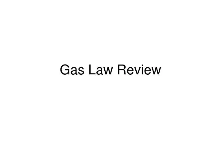 gas law review