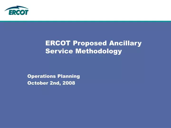 ercot proposed ancillary service methodology
