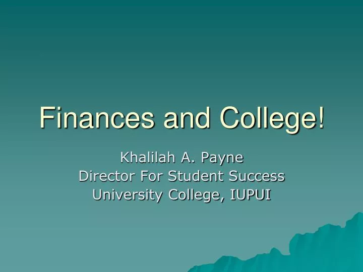 finances and college