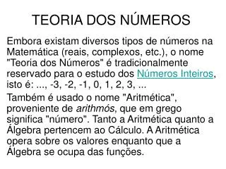 teoria dos n meros