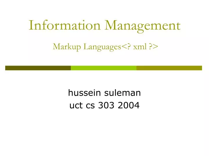 information management markup languages xml