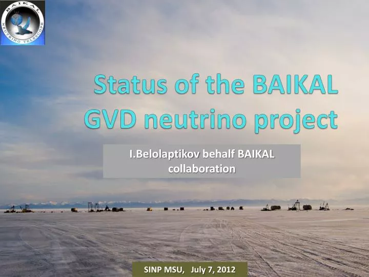 status of the baikal gvd neutrino project