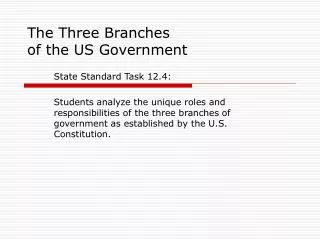 The Three Branches of the US Government