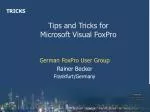 Tips and Tricks for Microsoft Visual FoxPro - slide 1