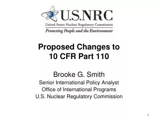Proposed Changes to 10 CFR Part 110