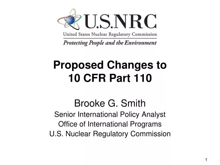 proposed changes to 10 cfr part 110
