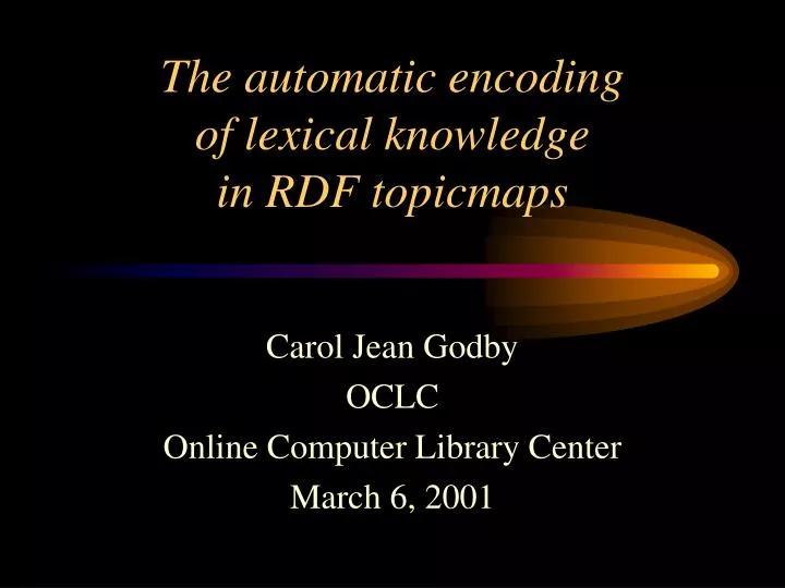 the automatic encoding of lexical knowledge in rdf topicmaps