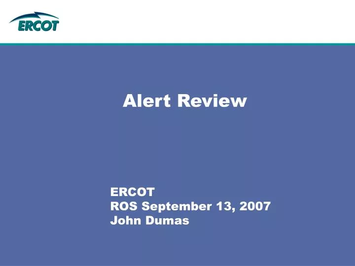 alert review