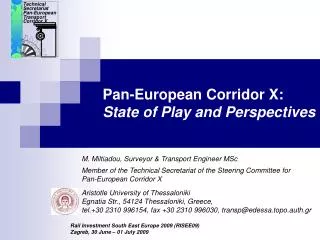 Pan-European Corridor X: State of Play and Perspectives