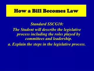 How a Bill Becomes Law
