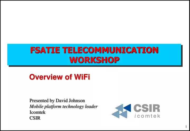 fsatie telecommunication workshop