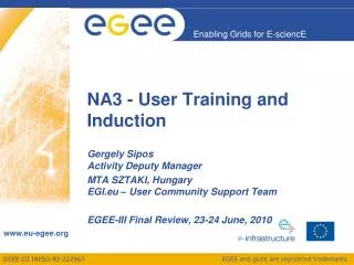 NA3 - User Training and Induction