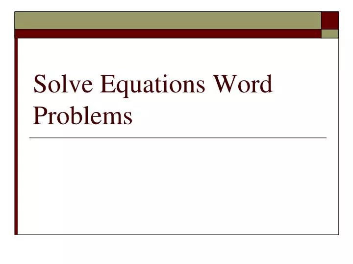 solve equations word problems