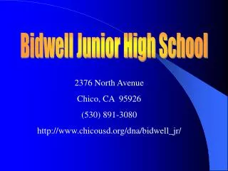 Bidwell Junior High School