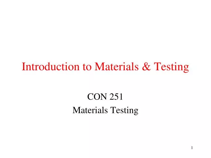introduction to materials testing
