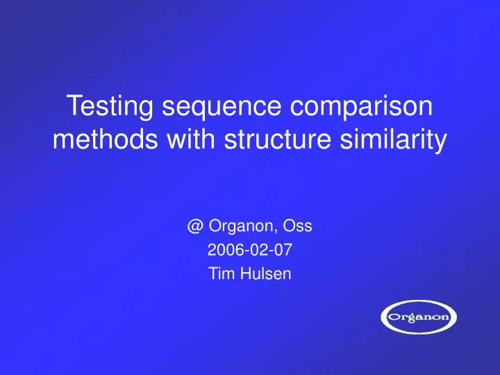 testing sequence comparison methods with structure similarity