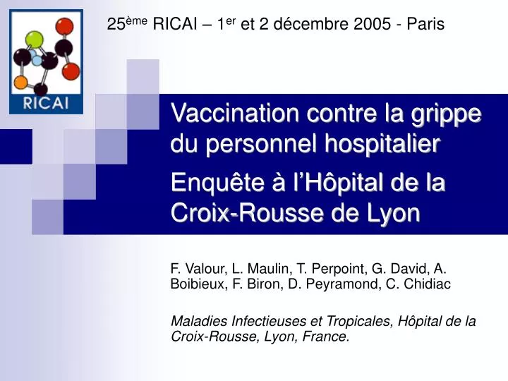 vaccination contre la grippe du personnel hospitalier enqu te l h pital de la croix rousse de lyon