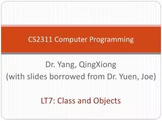 CS2311 Computer Programming