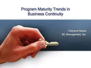 Program Maturity Trends in Business Continuity