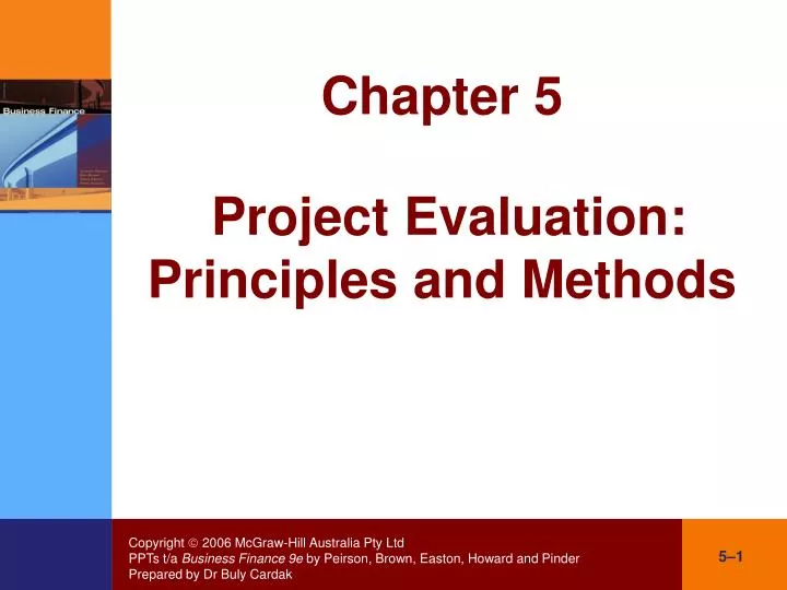 chapter 5 project evaluation principles and methods