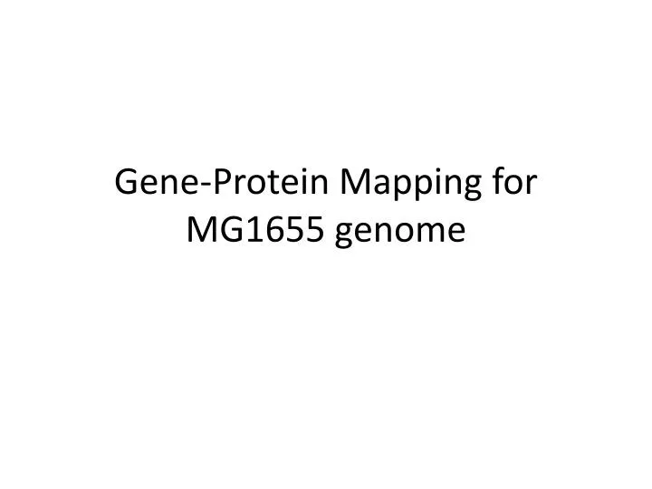 gene protein mapping for mg1655 genome